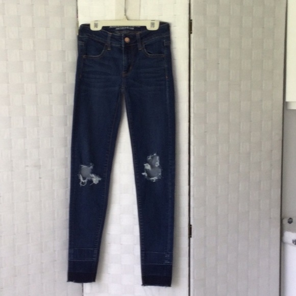Woman’s Jeans American Eagle size 00 Super Stretch Jegging  color blue #529 - Picture 1 of 12
